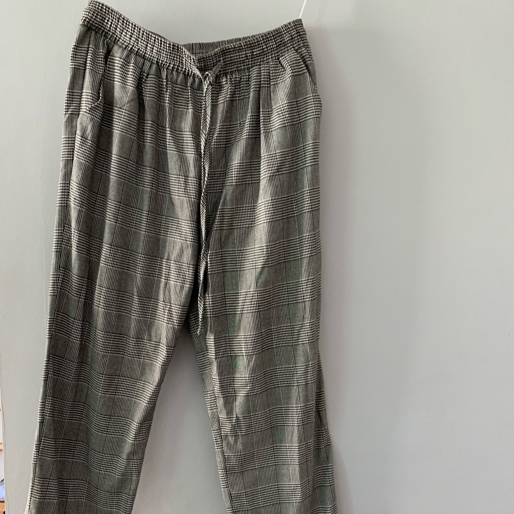 Gray Plaid Dress Pant Joggers